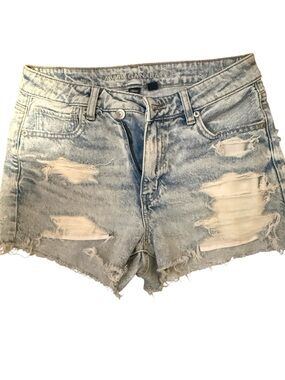 American Eagle Outfitters Distressed Light Blue Denim Cutoff Shorts
